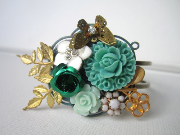 Gold Bracelet, Wedding Bracelet, Bridal Jewelry, Beaded Cuff, Wedding Accessories by Amy Alexander Designs